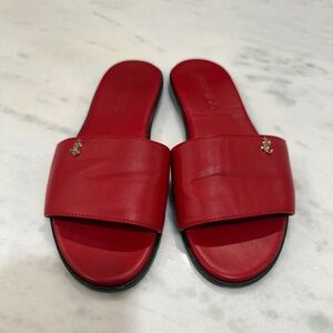 Jimmy Choo Red Slide Sandals